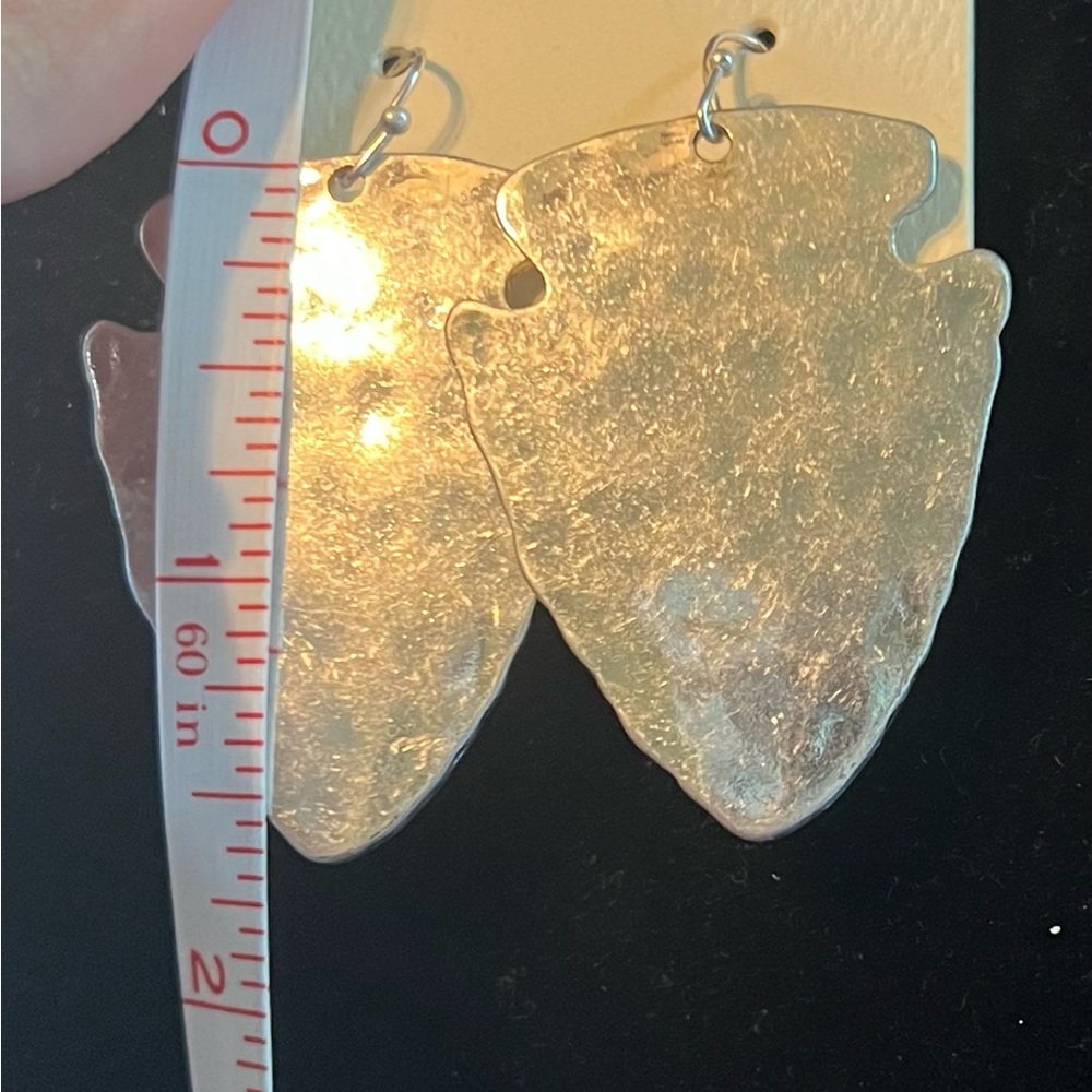 Silver Arrowhead Earrings - Picture 3 of 3